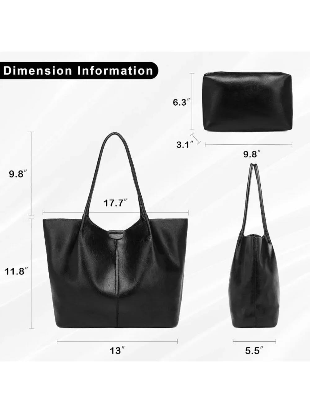 Large Capacity Soft Leather Tote Bag for Women - Multi-Use Purse for Work